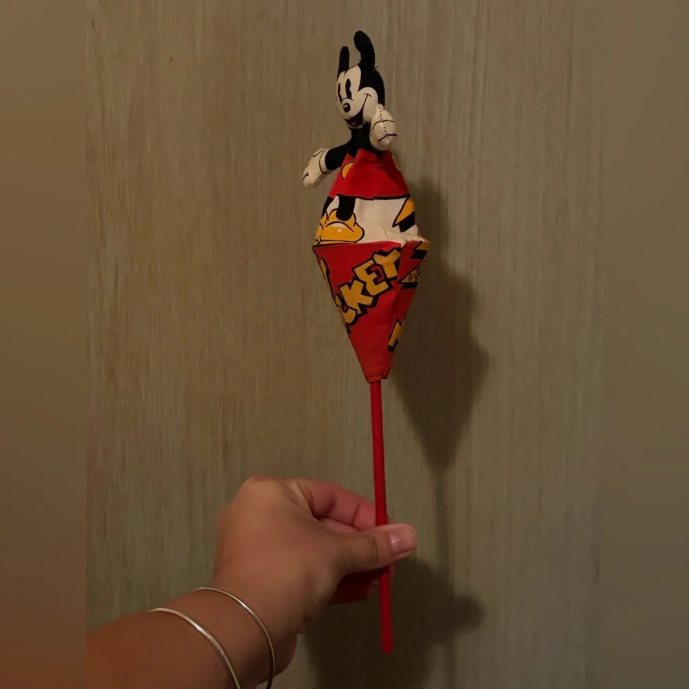 Vintage Walt Disney Mickey Mouse Push Up Puppet Collapsible Toy, Anne W. England